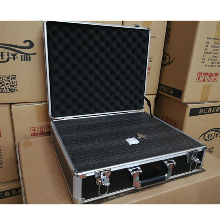 Large Aluminum Alloy Portable Toolbox Multi-Function Display Equipment Box Instrument Equipment Case Plaid Foam Aluminum Case