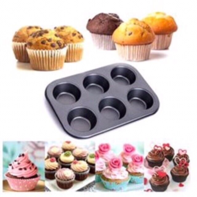 Khuôn cupcake 6 ô to [LOẠI ĐẸP]