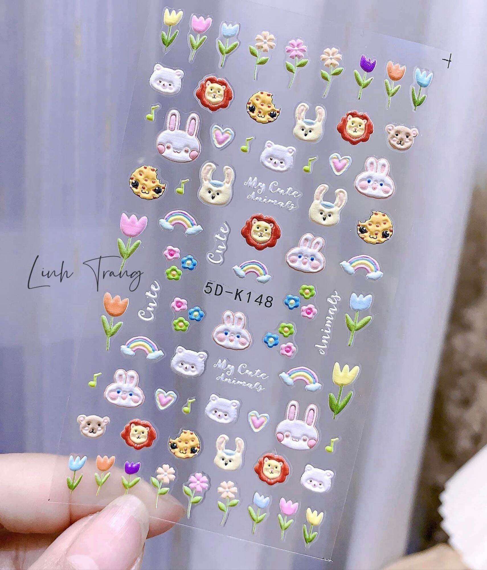 Sticker lụa Sticker 5D dán móng trang trí nail cao cấp