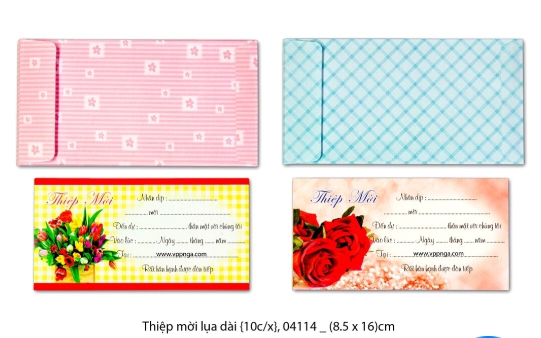 Thiệp mời lụa dài 10 cái