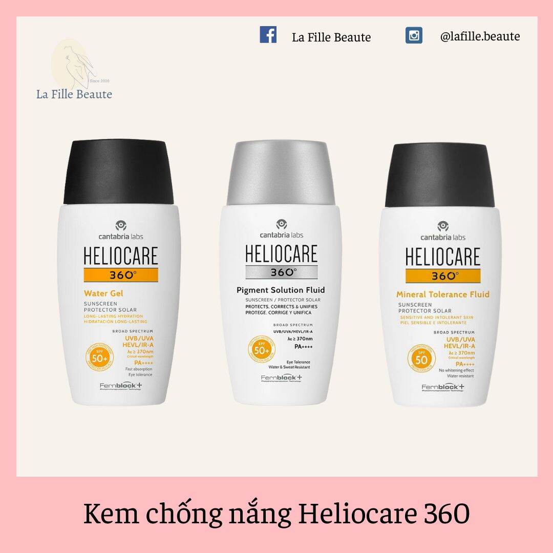 Kem Chống Nắng Heliocare 360 Water Gel - Mineral Tolerance - Pigment Fluid 50Ml