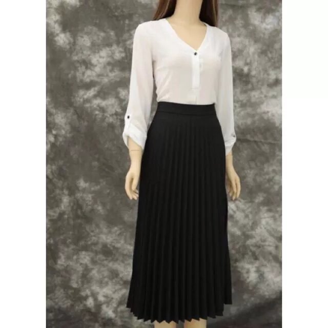 Chân váy xếp ly dáng dài(60~80kg)#Big size