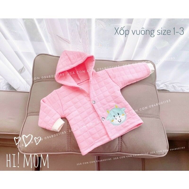 Áo khoác xốp trần bông cho bé sơ sinh