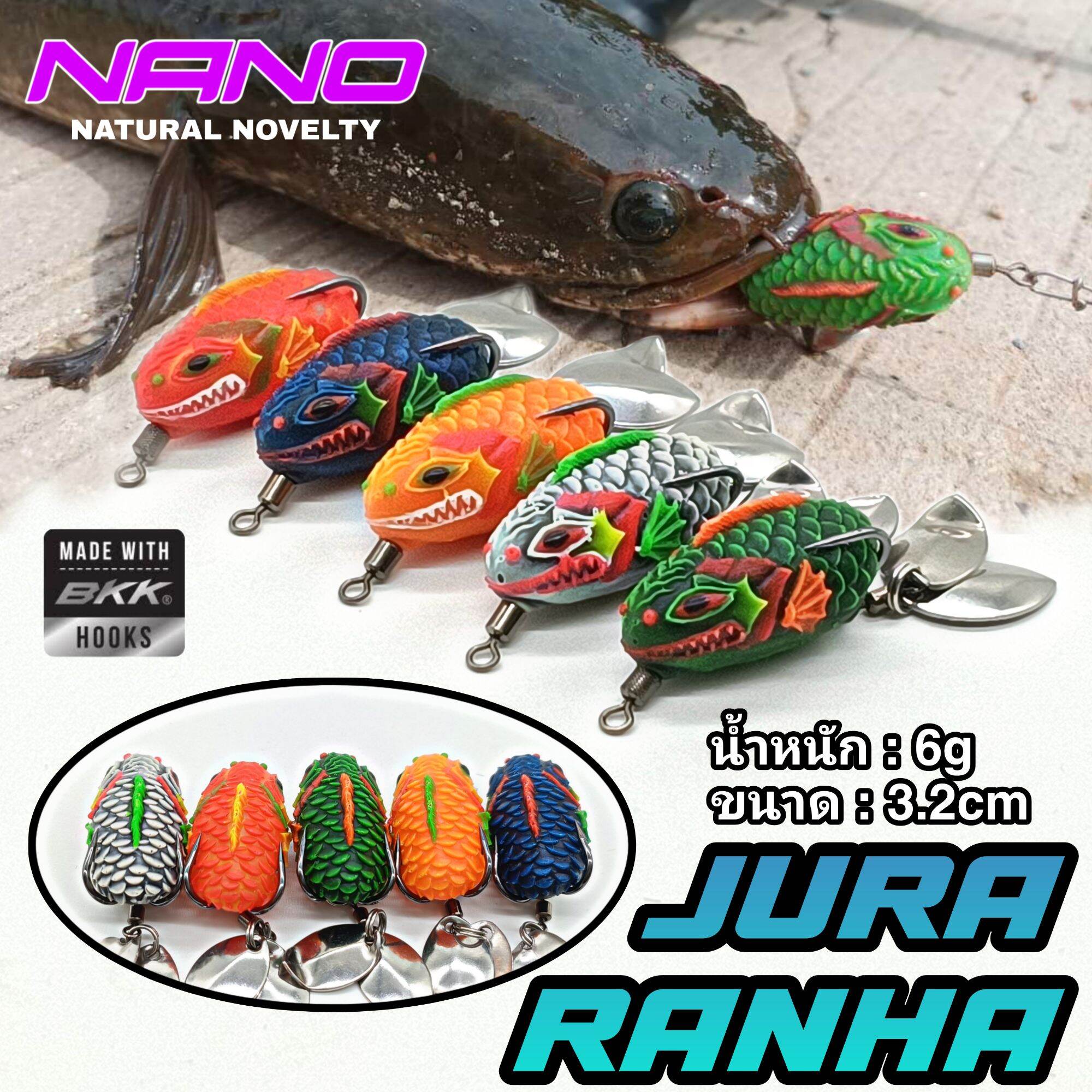 Mồi câu juraranha 3.2cm 6g thailand