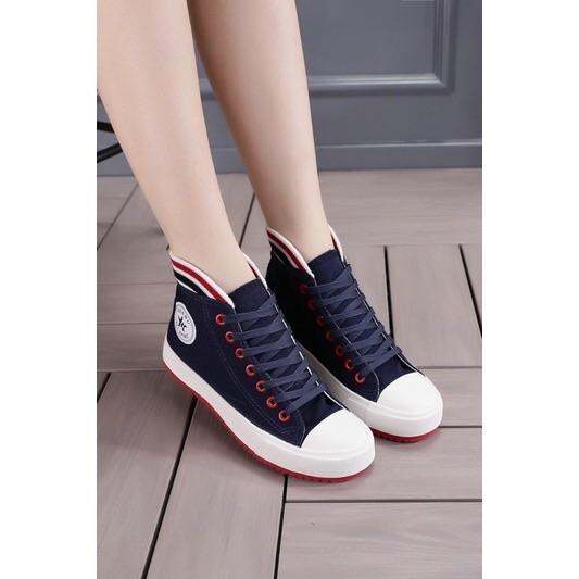 Giày thể thao vải bố cổ cao, Giày thể thao hàn quốc cổ cao, Giày sneaker cổ cao, Giày nữ Hàn quốc, Giày học sinh nữ, Giày hot siêu kute, Giày thể thao nữ đi học , đi chơi đều được