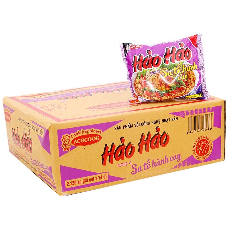 Mì Hảo Hảo Hương Vị Satế Hành Tím (75g × 30 gói)...date mới