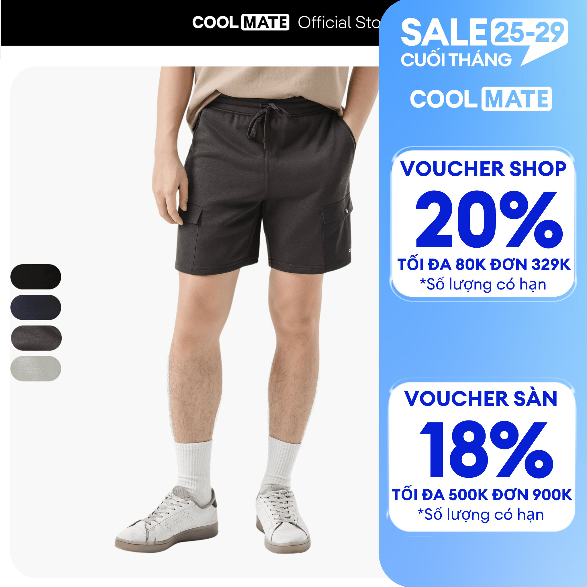 [OUTLET - KHÔNG ĐỔI TRẢ]Quần Shorts nam Daily Casual chống nhăn hạn chế xù lông - Coolmate
