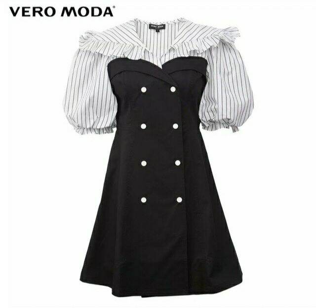 [Size S-M] Vero Moda Đầm denim phối tay phồng newtag