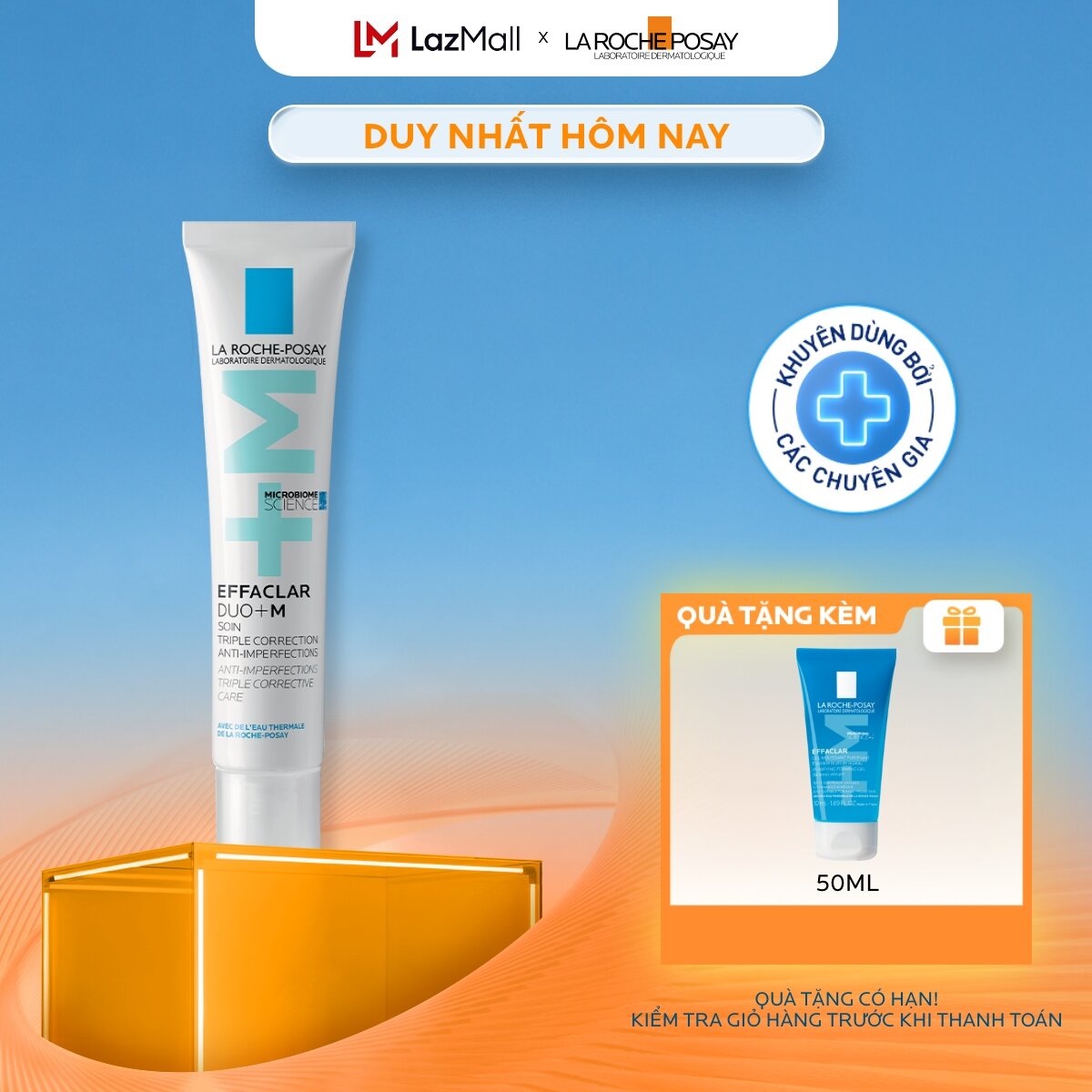 Kem dưỡng giảm mụn nhanh sau 8 giờ La Roche-Posay Effaclar Duo+ M 40ml