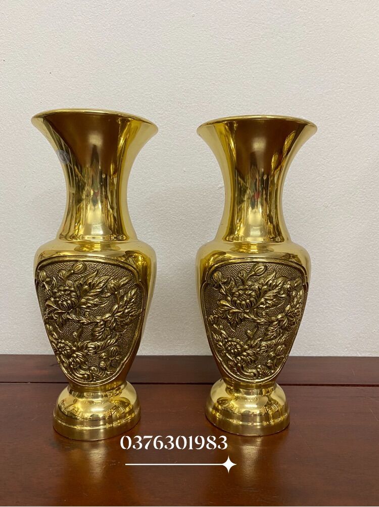 Lọ hoa đồng lục bình bằng đồng thau nguyên chất lọ lục bình