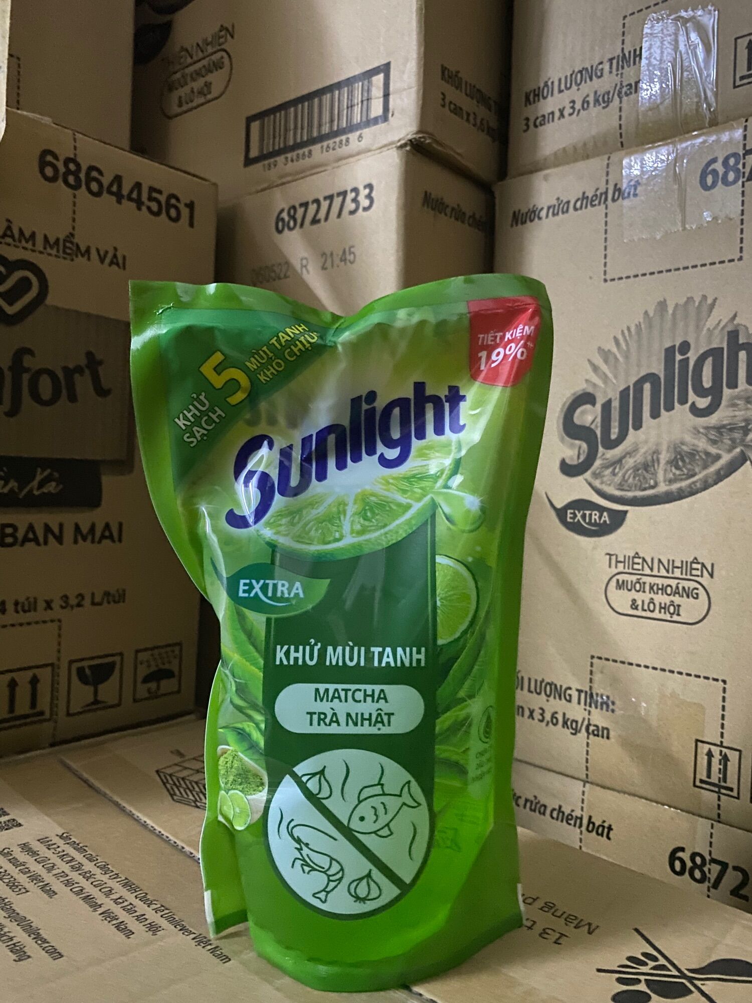 Sunlight Bagged Dishwashing Liquid 750ml Green Tea