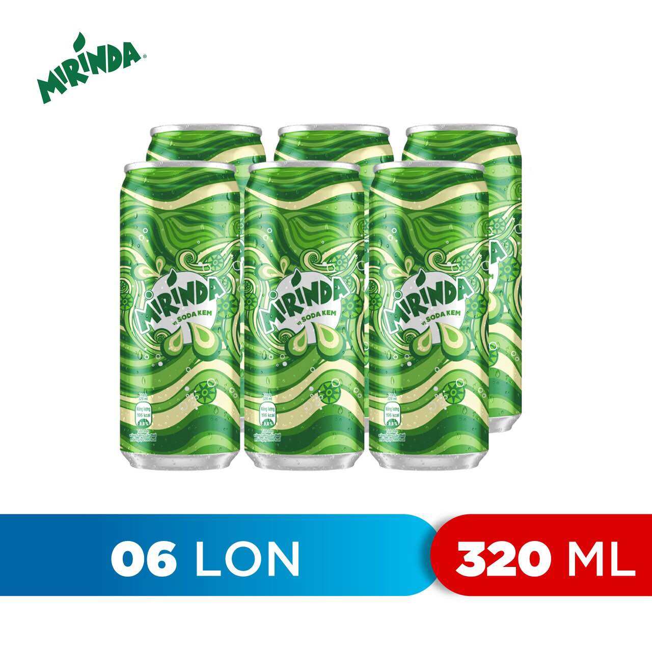 Mirinda Soda Kem 320Ml lốc 6 lon