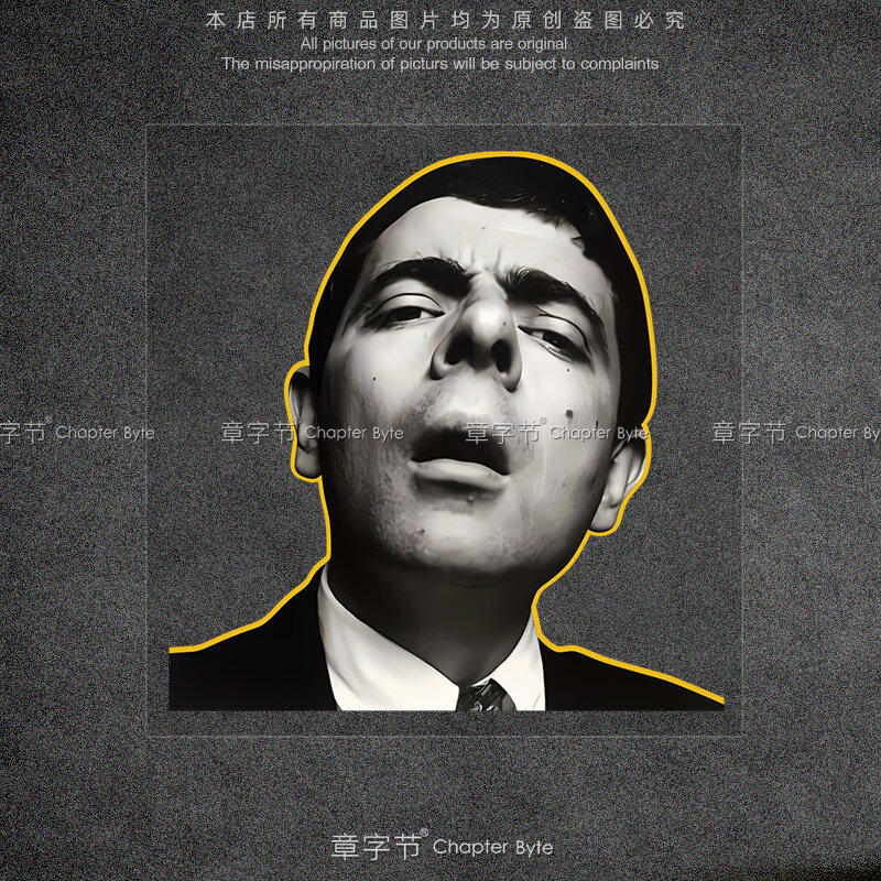 Miếng Dán Xe Phản Quang Mr Bean Hài Hước Cá Nhân Hóa Cho Xe Điện Vỏ Máy Bay Hành Lý Vỏ Mũ Bảo Hiểm T