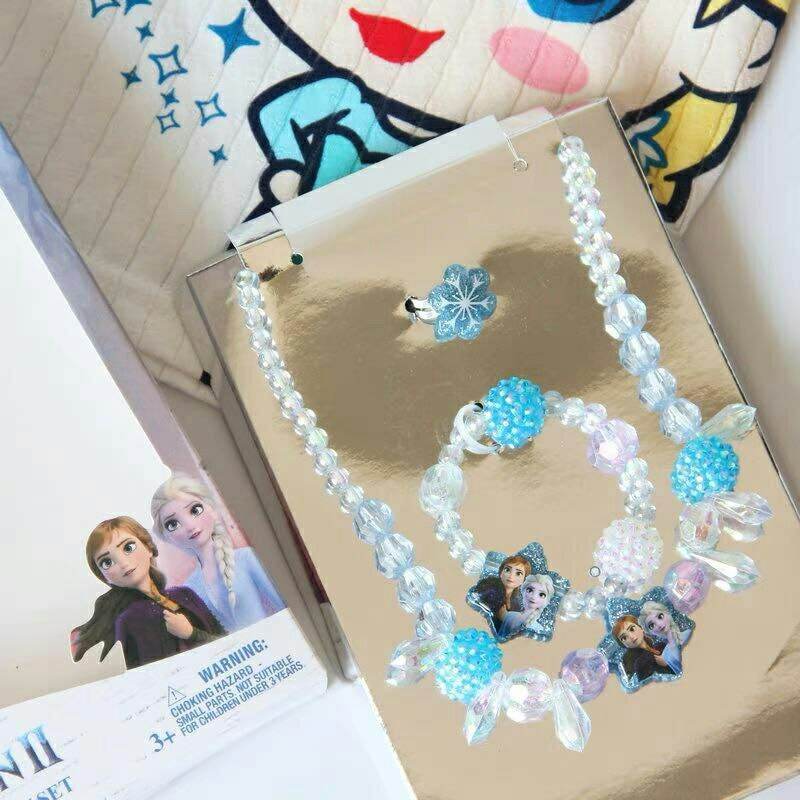 Set vòng cổ, vòng tay, nhẫn Elsa cho bé hãng Disney