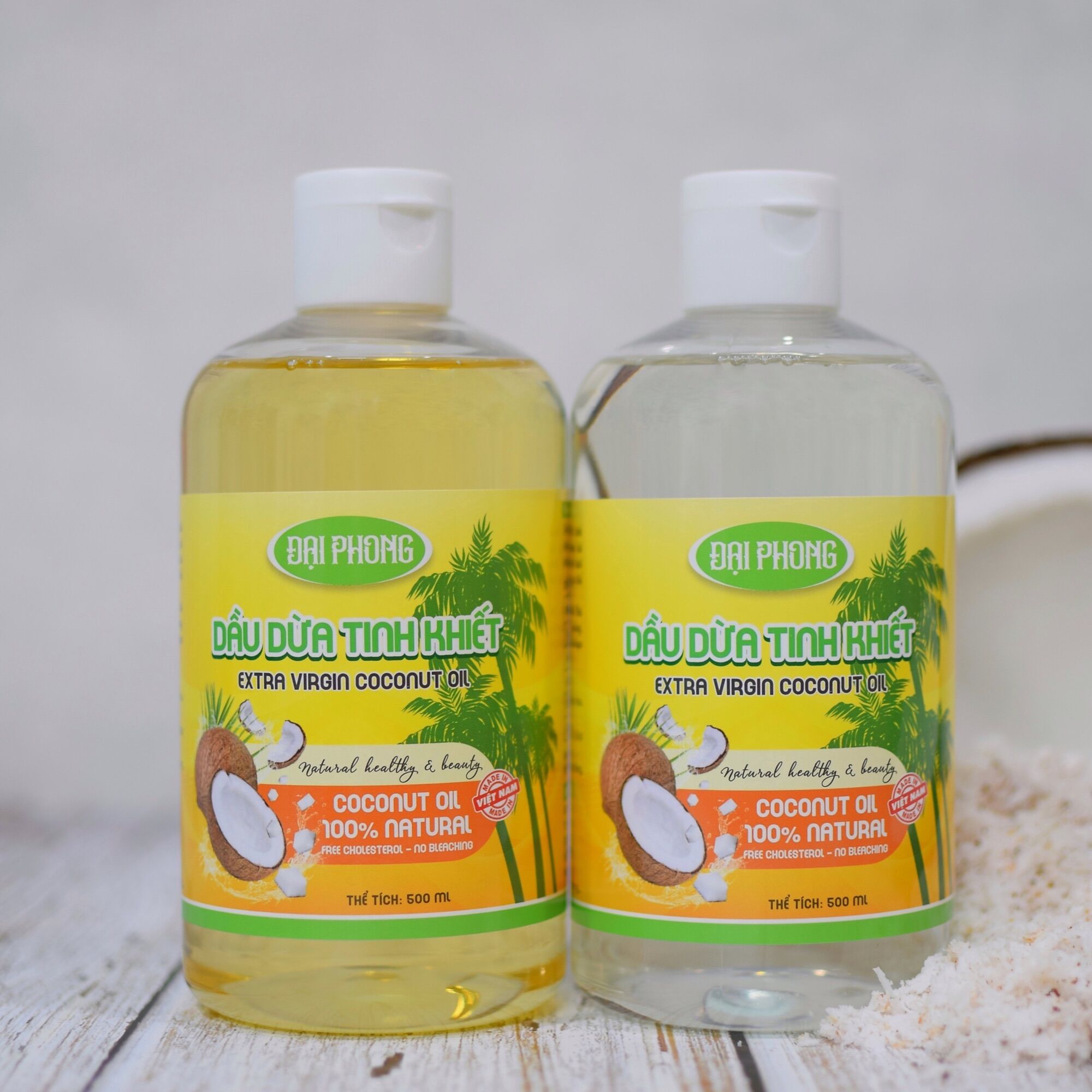 Combo dầu dừa nguyên chất tinh khiết Đại phong 2 chai 500ml