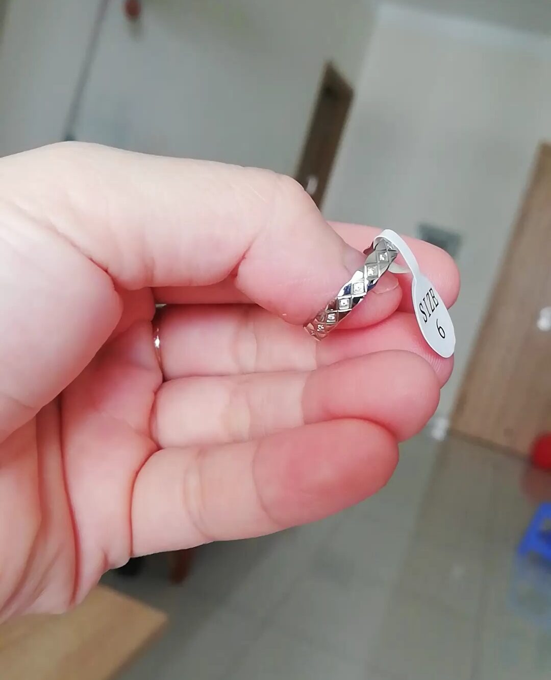 [Giá 1 chiếc] NHẪN NỮ TITAN ĐÍNH XOÀN TRẮNG & MẠ VÀNG [Trang sức MiJ]