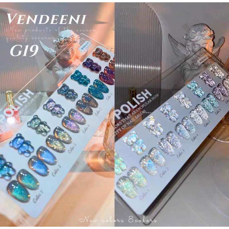 SET SƠN VENDEENI 8 CHAI NHŨ FLASH CỰC ĐẸP ( TẶNG KÈM BẢNG MÀU)