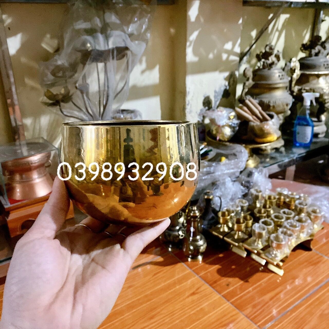 CHUÔNG BÁT 11 x 9 CM CHẤT LIỆU BẰNG ĐỒNG