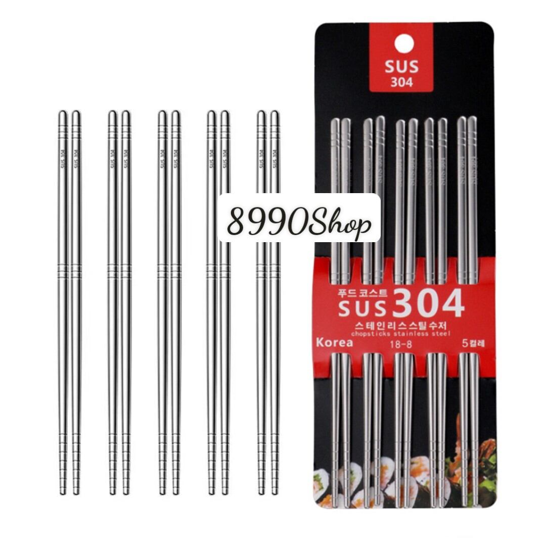 Set 5 đôi đũa inox cao cấp
