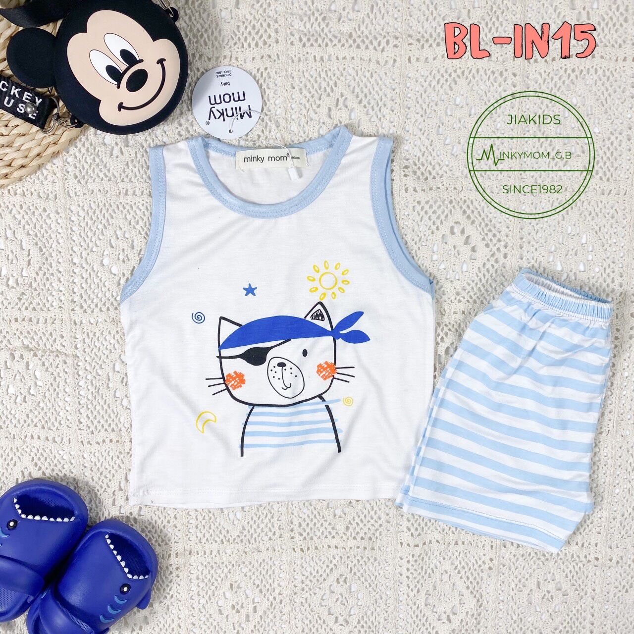 ☘️☘️Bộ Minky mom phối viền sọc