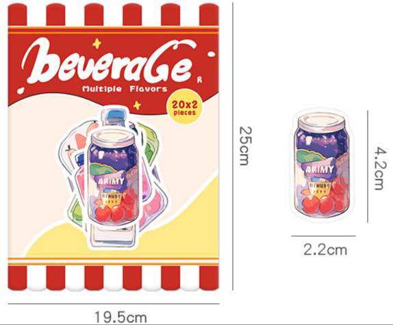 Túi 40 sticker packing food and drink