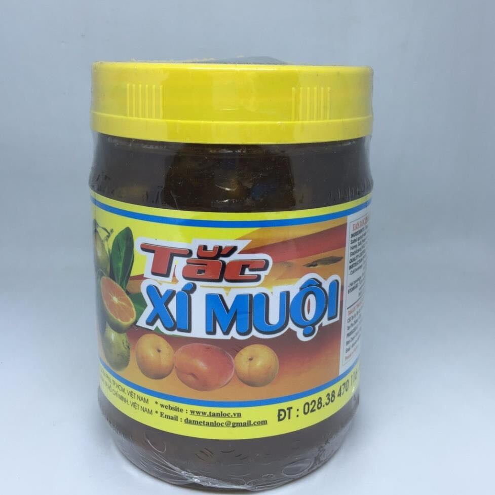 Đá Đá me, xí muội mơ, tắc xí muội, chanh muối Tấn Lộc hũ 900g