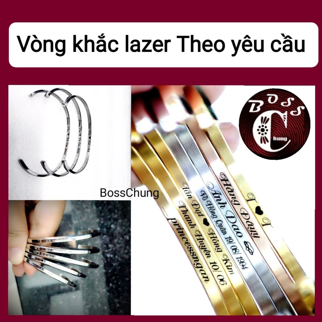 Vòng tay Cuff nam nữ titan, vòng tay cặp thép không gỉ bảo hành 1 năm,lac tay cap khac ten,vong tay khac ten theo yeu cau