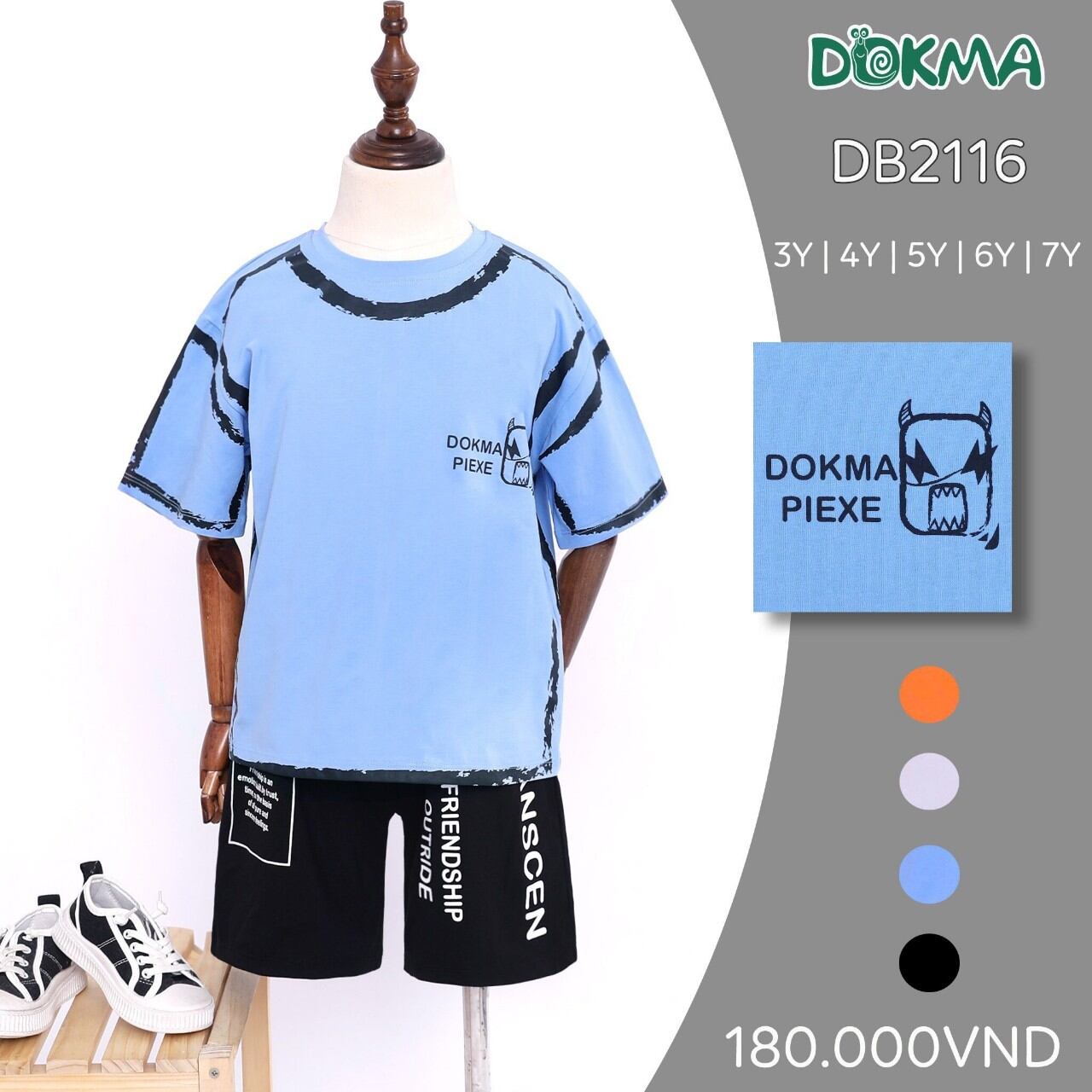 Bộ thể thao bé trai Dokma 3-7Y DB2116
