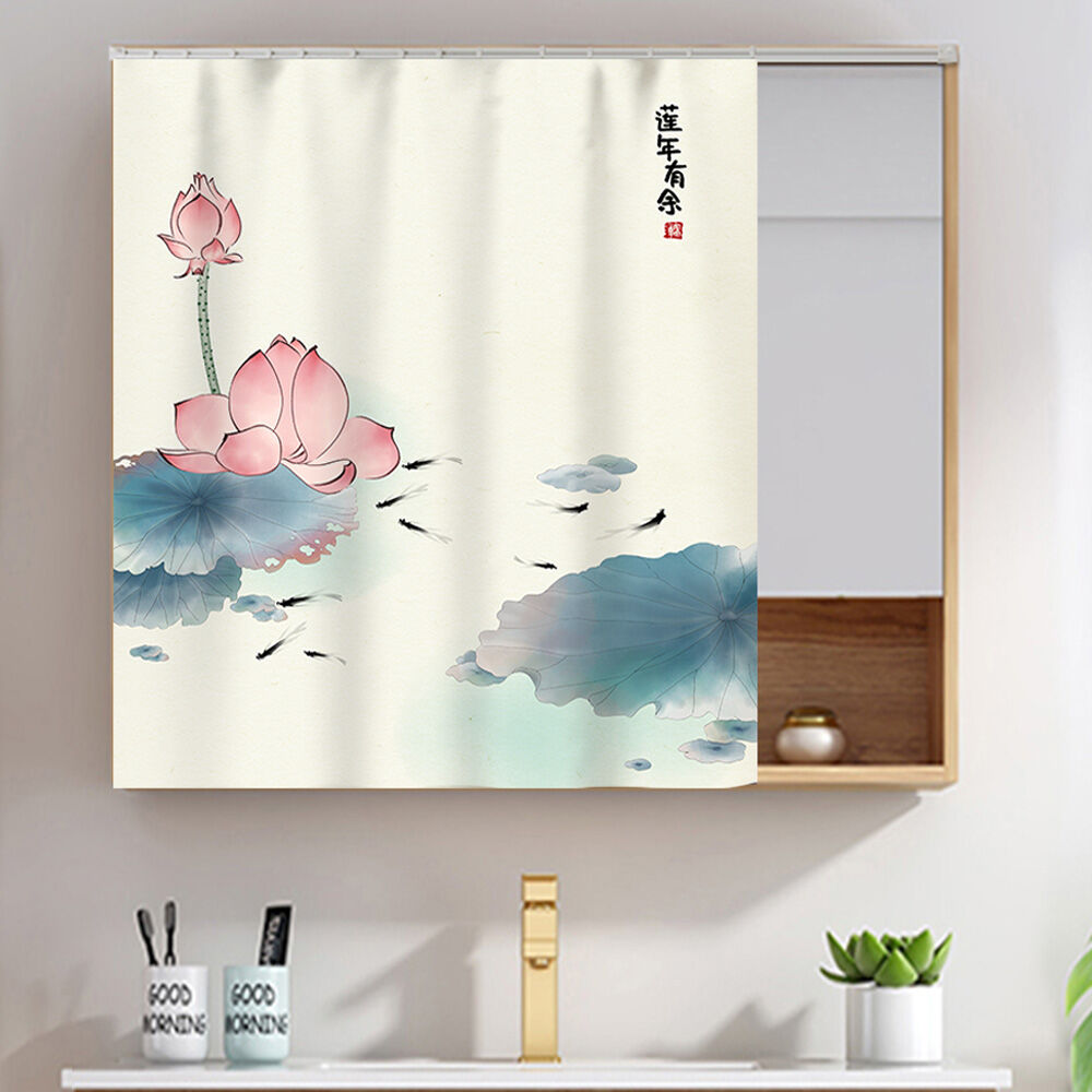 Rèm che chắn gương bàn trang điểm khăn che chắn gương trang điểm rèm tủ phòng tắm nhà vệ sinh rèm che xấu chống bụi kiểu trung quốc