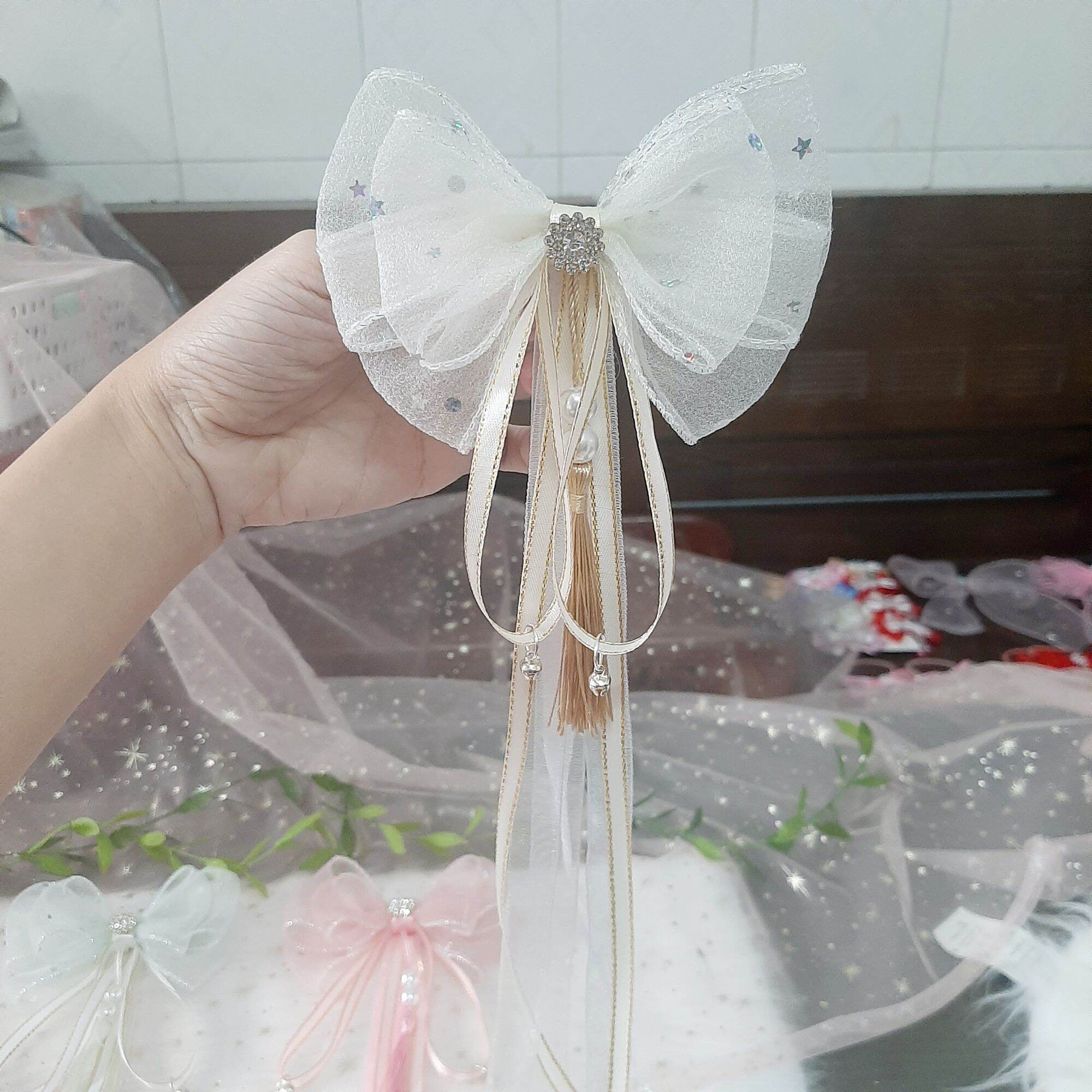Kẹp tóc nơ phong cách trung hoa (mua 10 tặng 1)