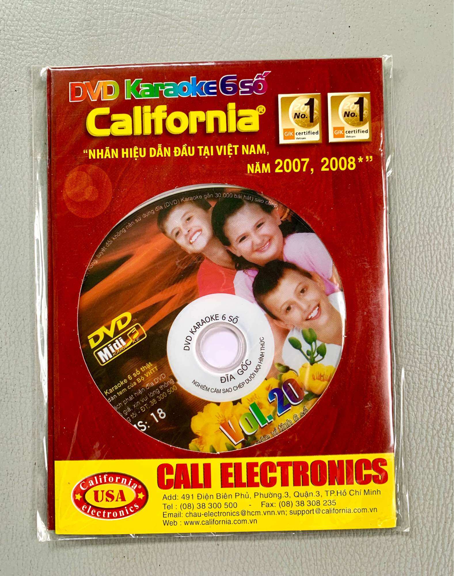 Đĩa Gốc Karaoke midi California Vol.20 MS:18