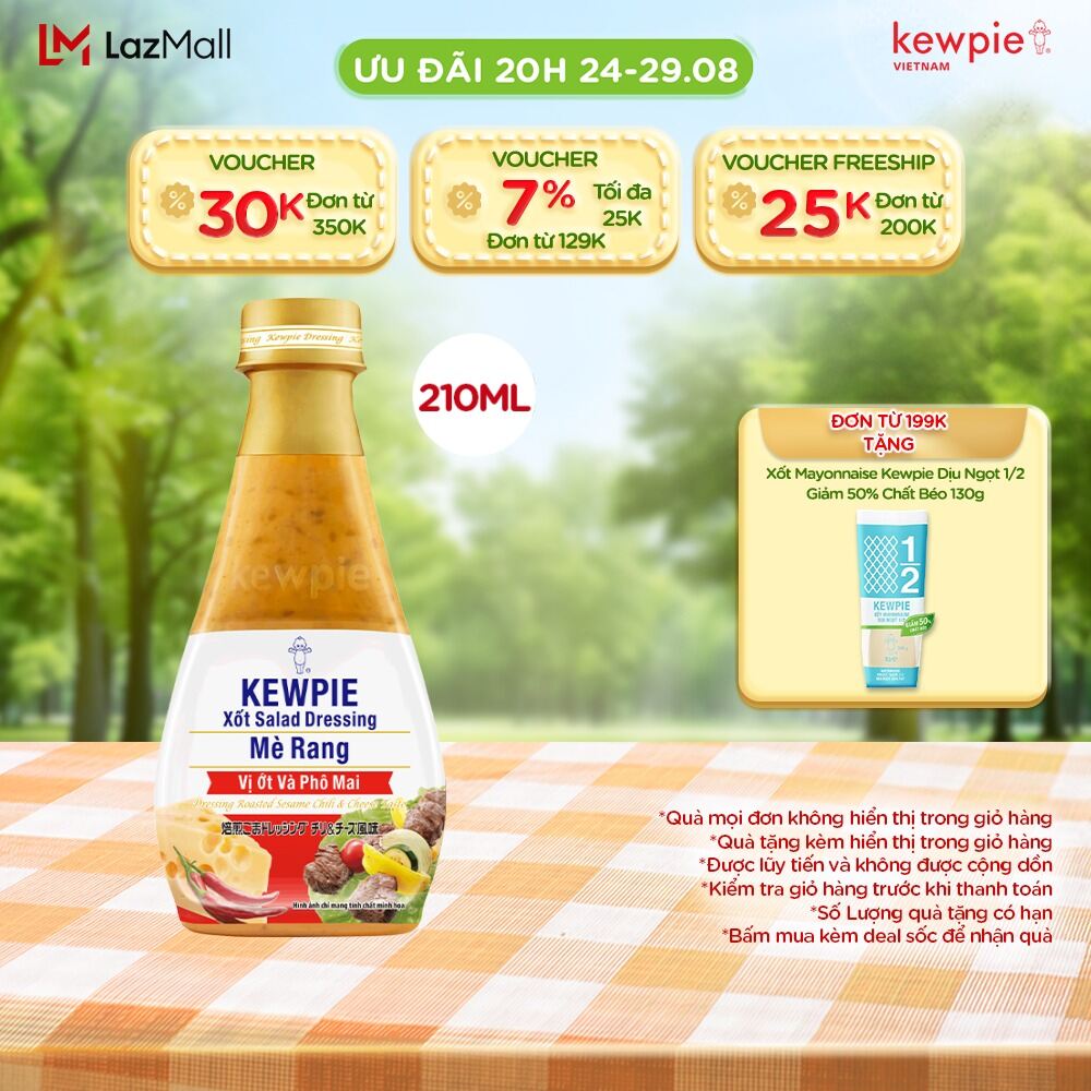 Xốt salad dressing mè rang kewpie vị ớt & phô mai 210ml
