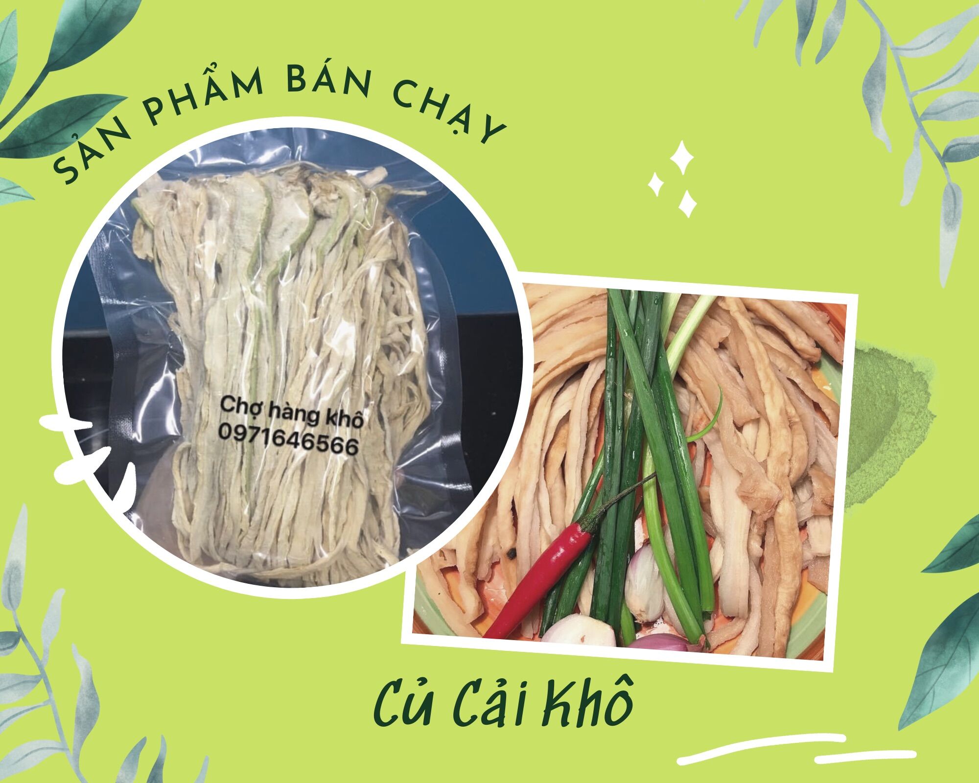 500G Củ cải khô sợi lớn giòn thơm