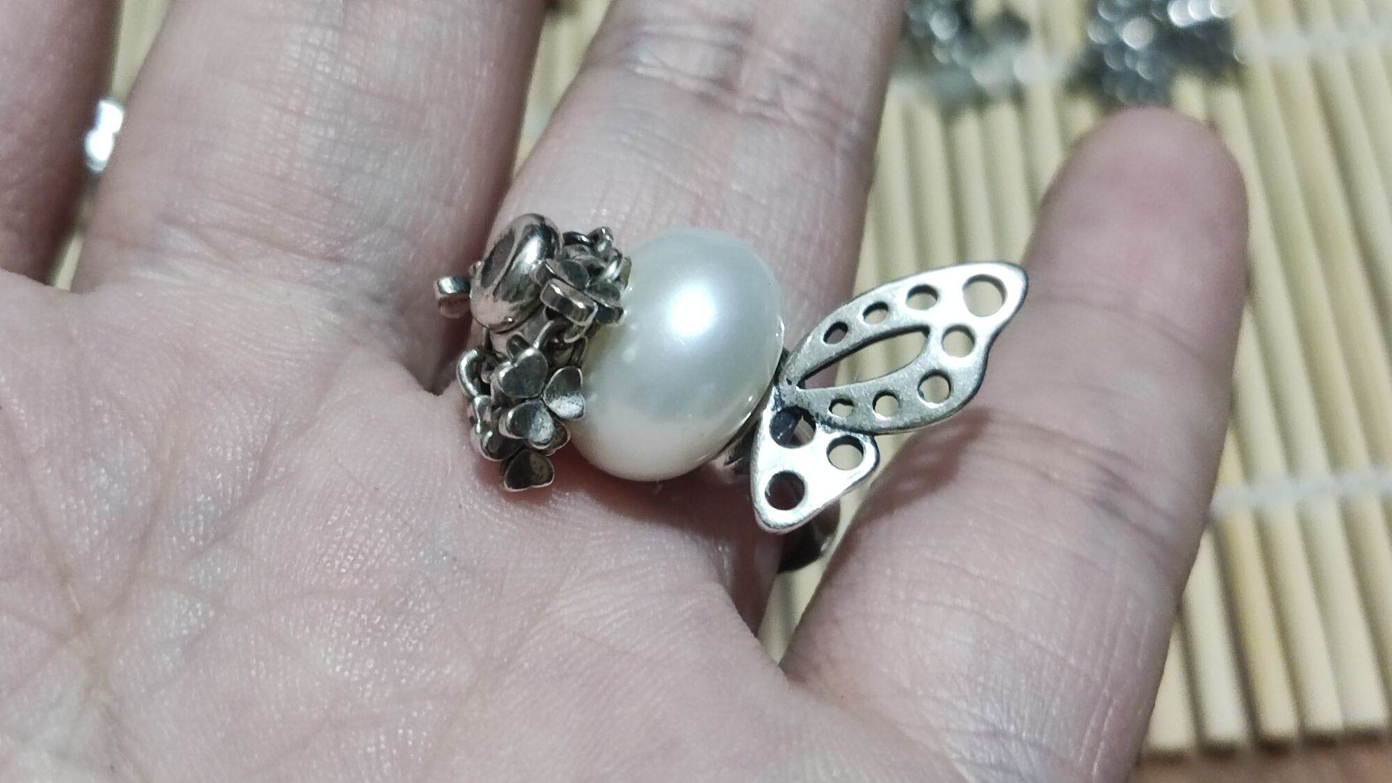 GauBee Charm bạc 925 nhẫn đinh trơn