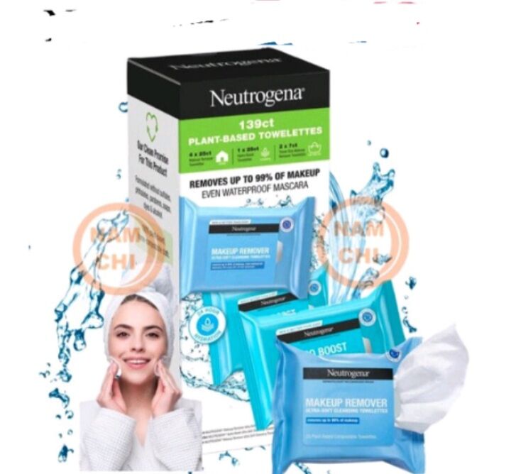 Khăn giấy tẩy trang và cấp ẩm neutrogene chuẩn u s a