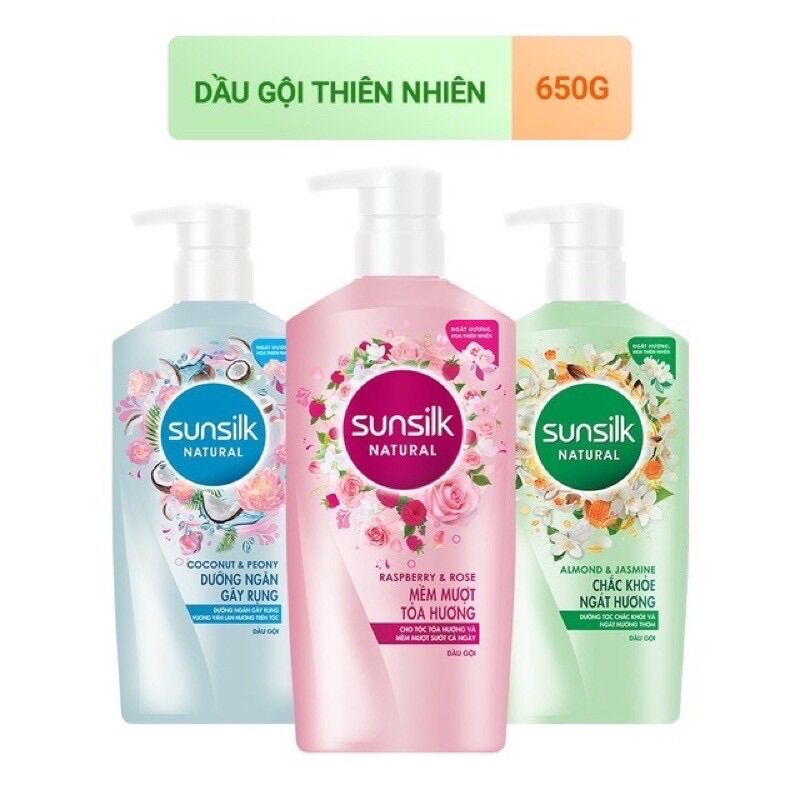  Dầu gội Sunsilk thiên nhiên mềm mượt toả hương 650g hàng mới về  giá siêu tốt  