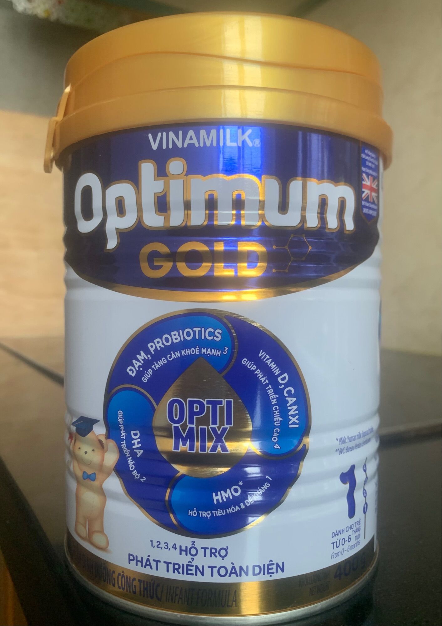 Sữa bột Optimum Gold Opti-mix số 1 400g mẫu mới