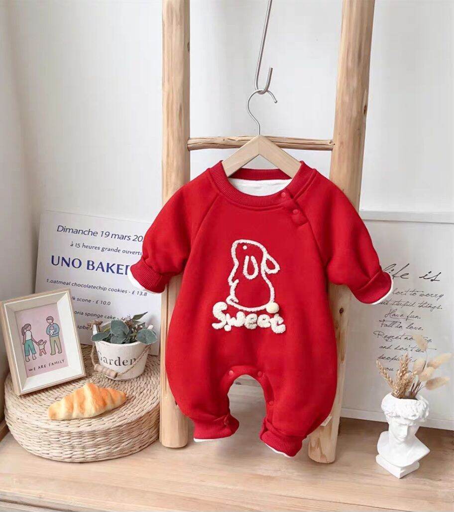 bộ bodysuit thỏ da cá cotton cho bé gái