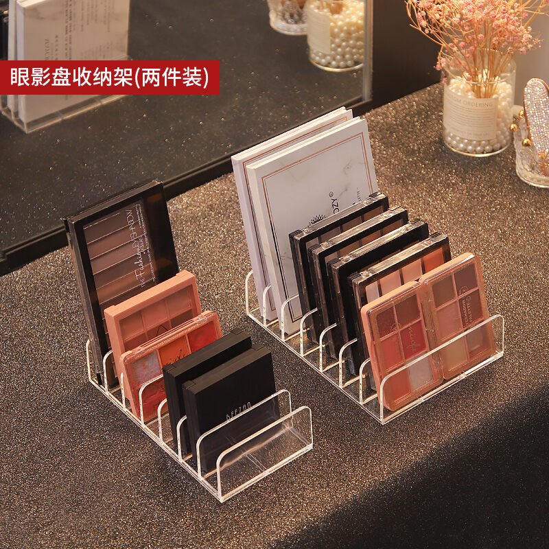 Khay phấn mắt hộp đựng đồ phấn trang điểm phấn má hồng mặt bàn trong suốt acrylic ô chia ngăn phấn hồng phấn trang điểm kệ để đồ mỹ phẩm
