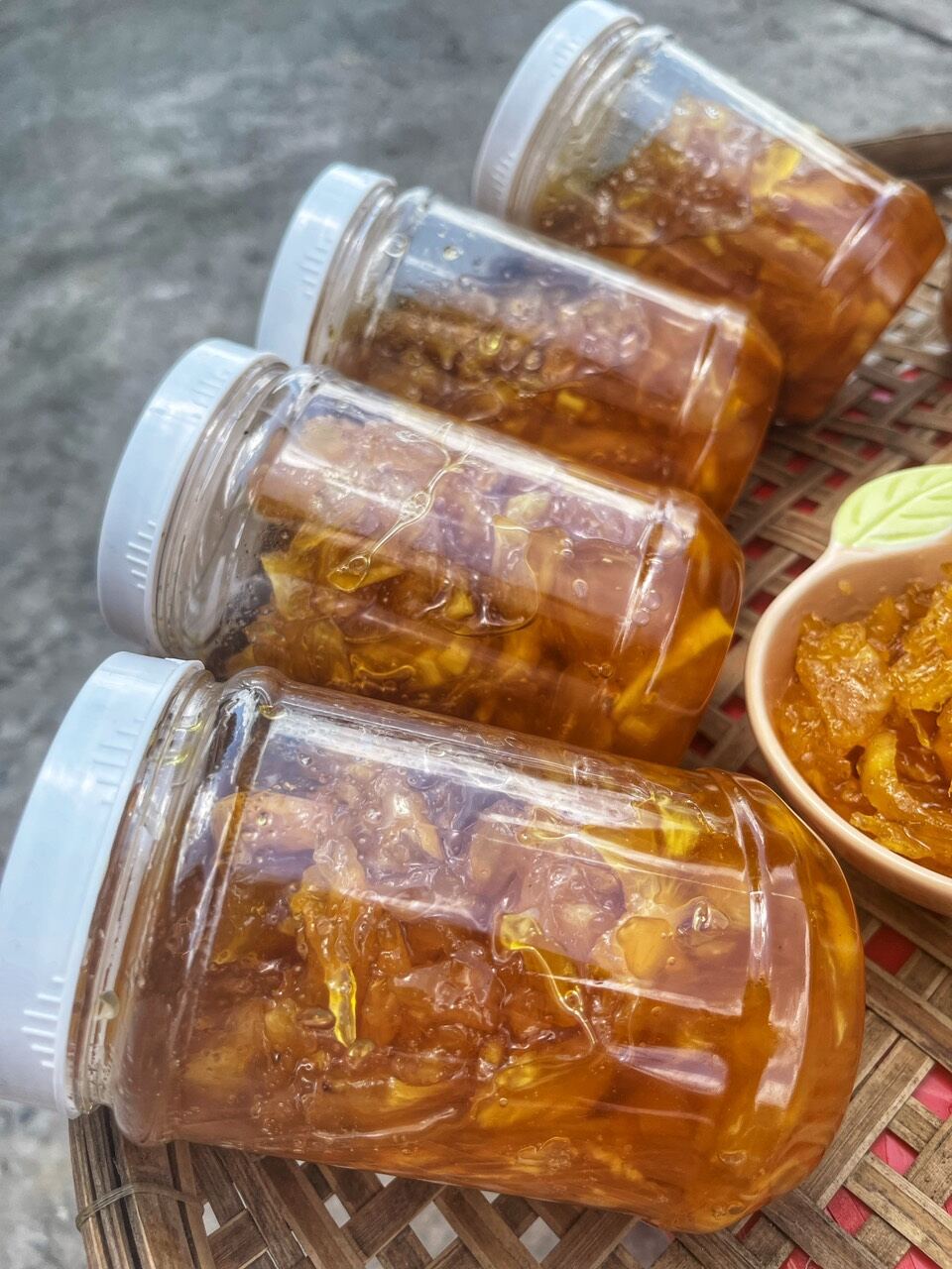 khóm(thơm)rim tắc xí muội giải nhiệt,giảm ho hộp đặc kẹo  600g