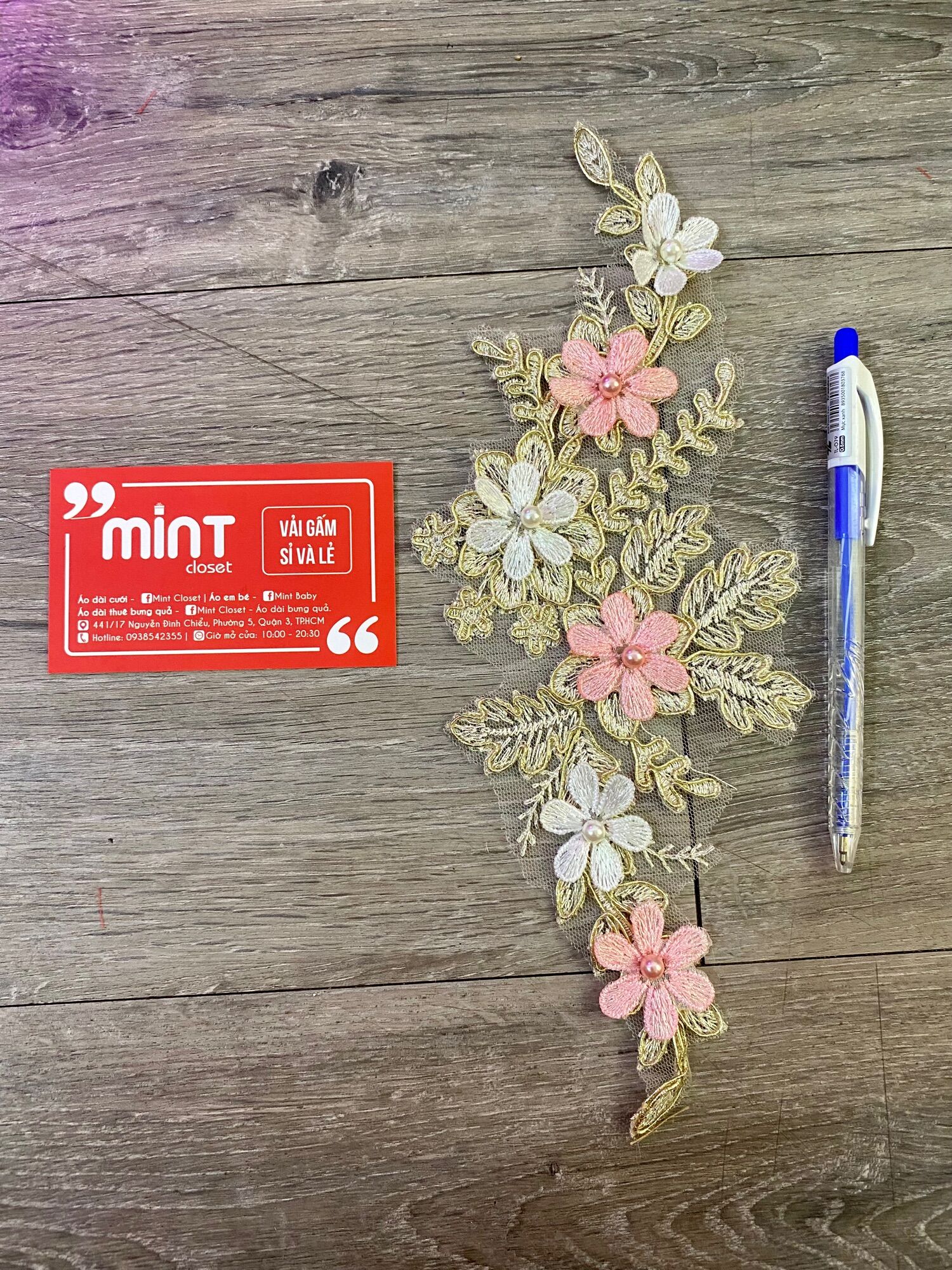 Bông ren đính kết áo dài, đầm, váy