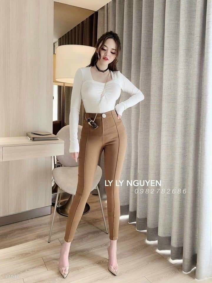 Quần bò gân cúc to siêu co giãn
