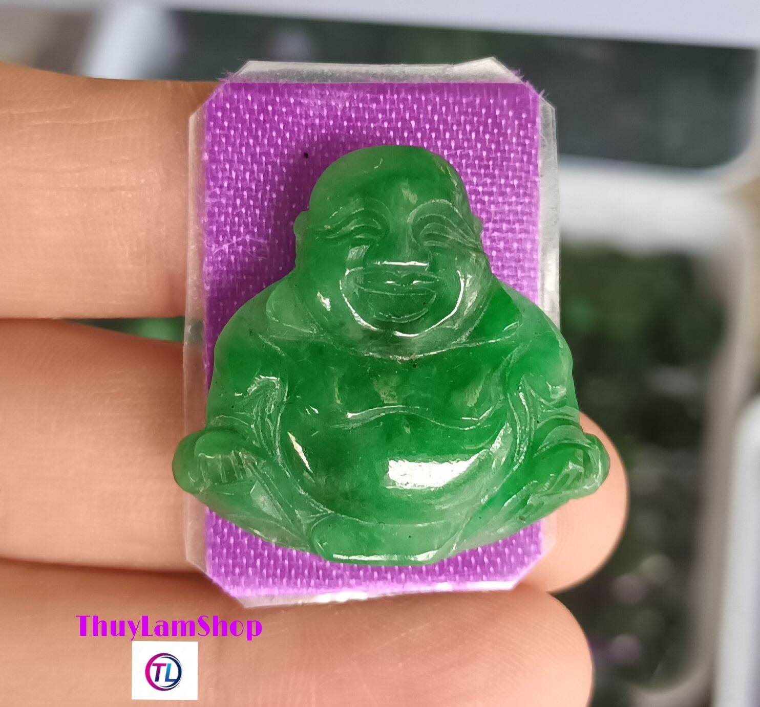 Mặt Phật Di Lặc đá thạch anh xanh aventurine tự nhiên