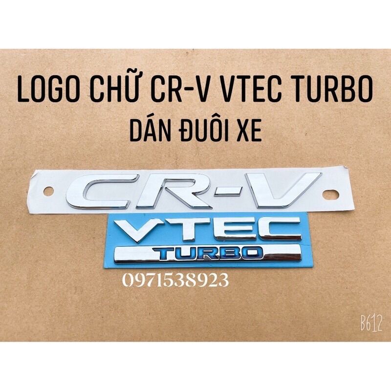 tem chữ CRV VTEC TURBO dán đuôi xe
