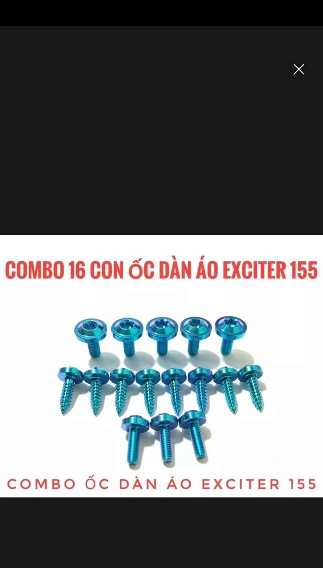(GR5 xịn)Combo (16-25)ốc titan, Salaya full dàn áo Exciter 150,155.
