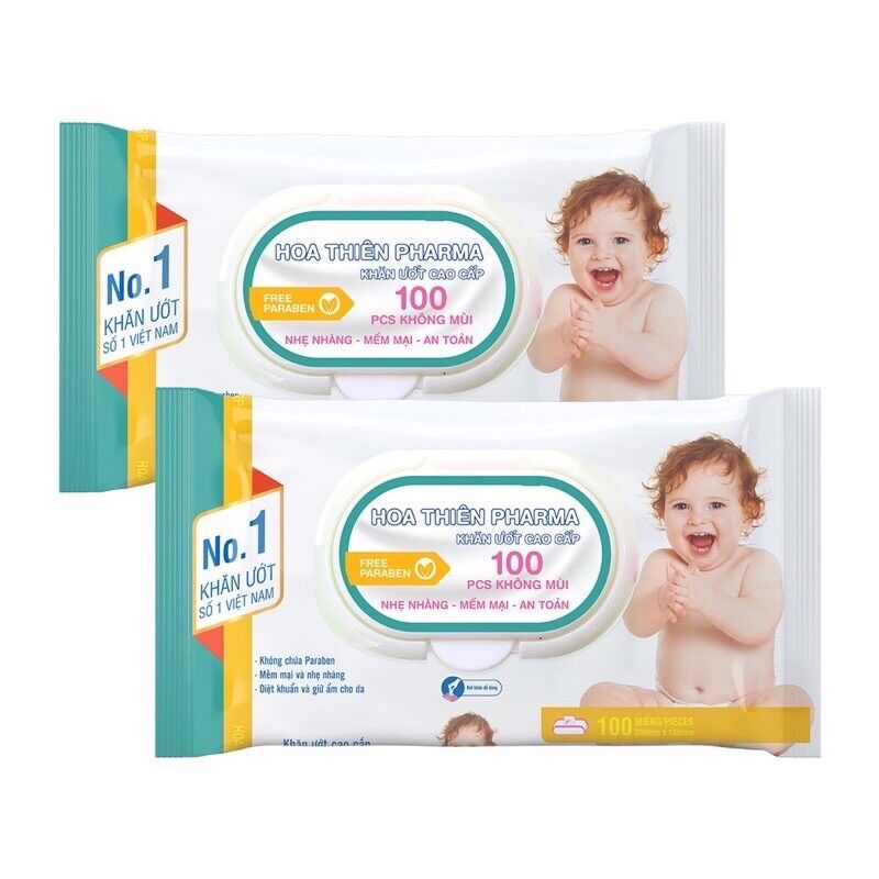2 gói khăn ướt em bé pharma 100 tờ/1 gói