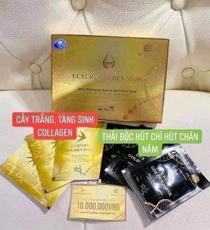Mặt nạ ủ yến thải độc cấy trắng luxury golden mask magic skin chính hãng
