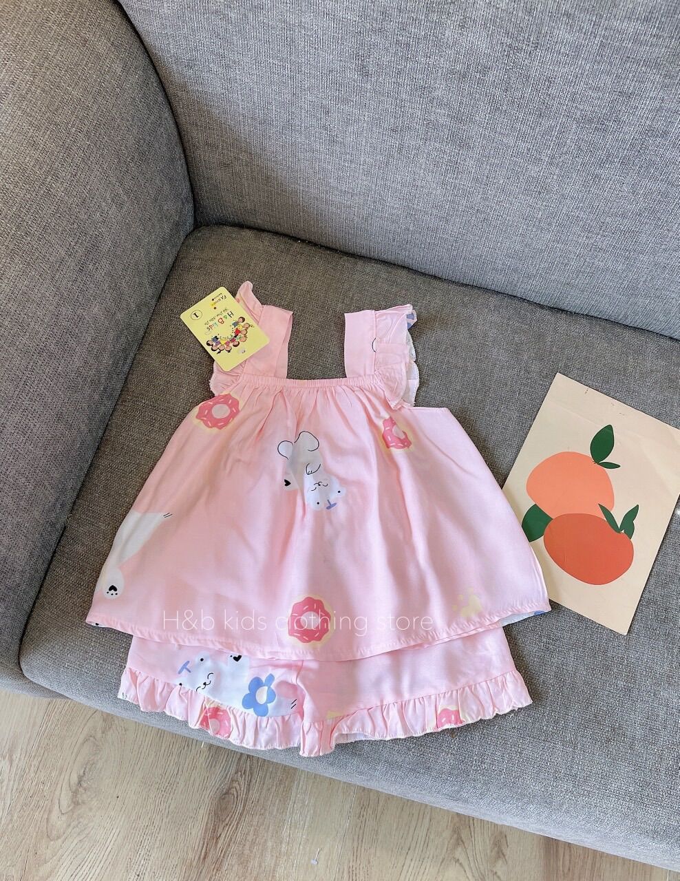 Bộ lanh lụa cánh tiên cho bé gái
