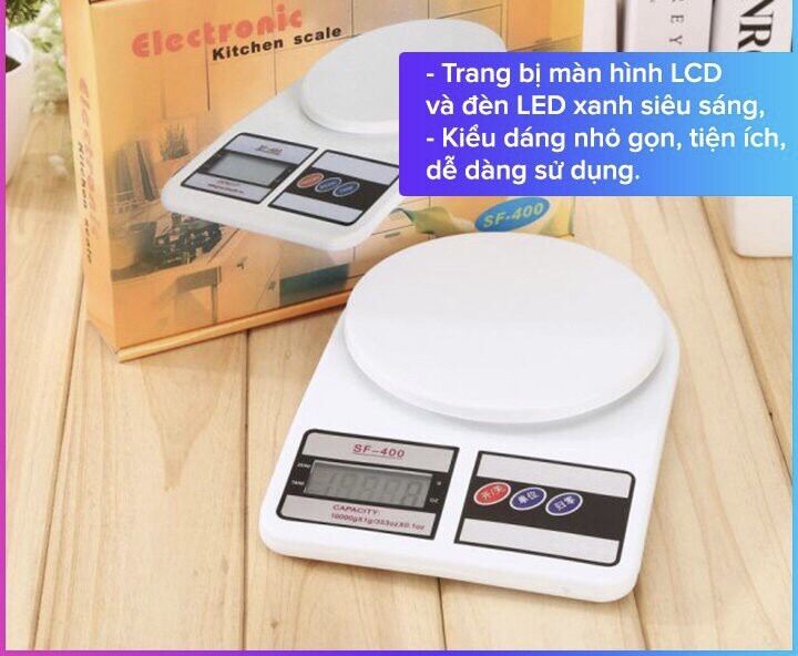 Cân tiểu ly điện tử dùng pin phù hợp gian bếp gia đình SF400