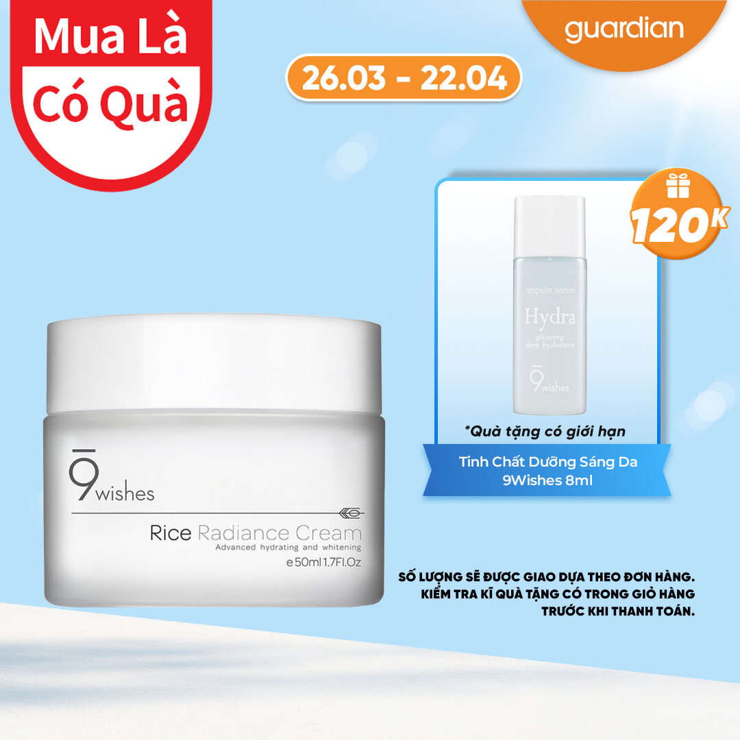 Kem Dưỡng Rice Radiance Cream Cấp Ẩm Và Làm Sáng Da 9WISHES 50Ml